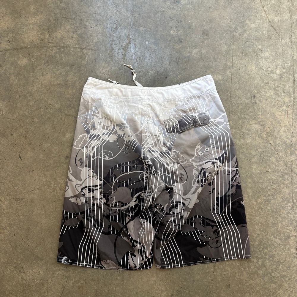 Y2K Metal Mulisha Board Shorts Swim Trunks AOP Size 32